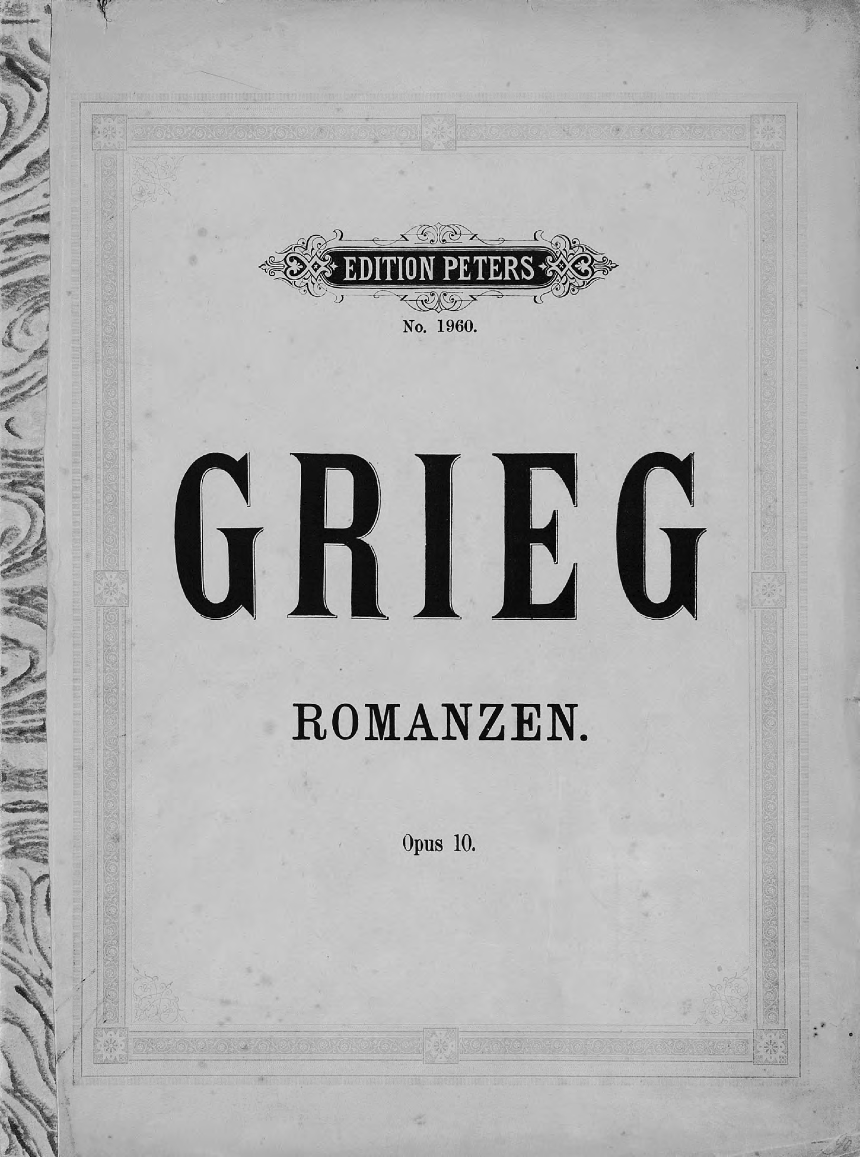 Vier Romanzen fur eine Singstimme mit Klavierbegleitung v. Ed. Grieg
