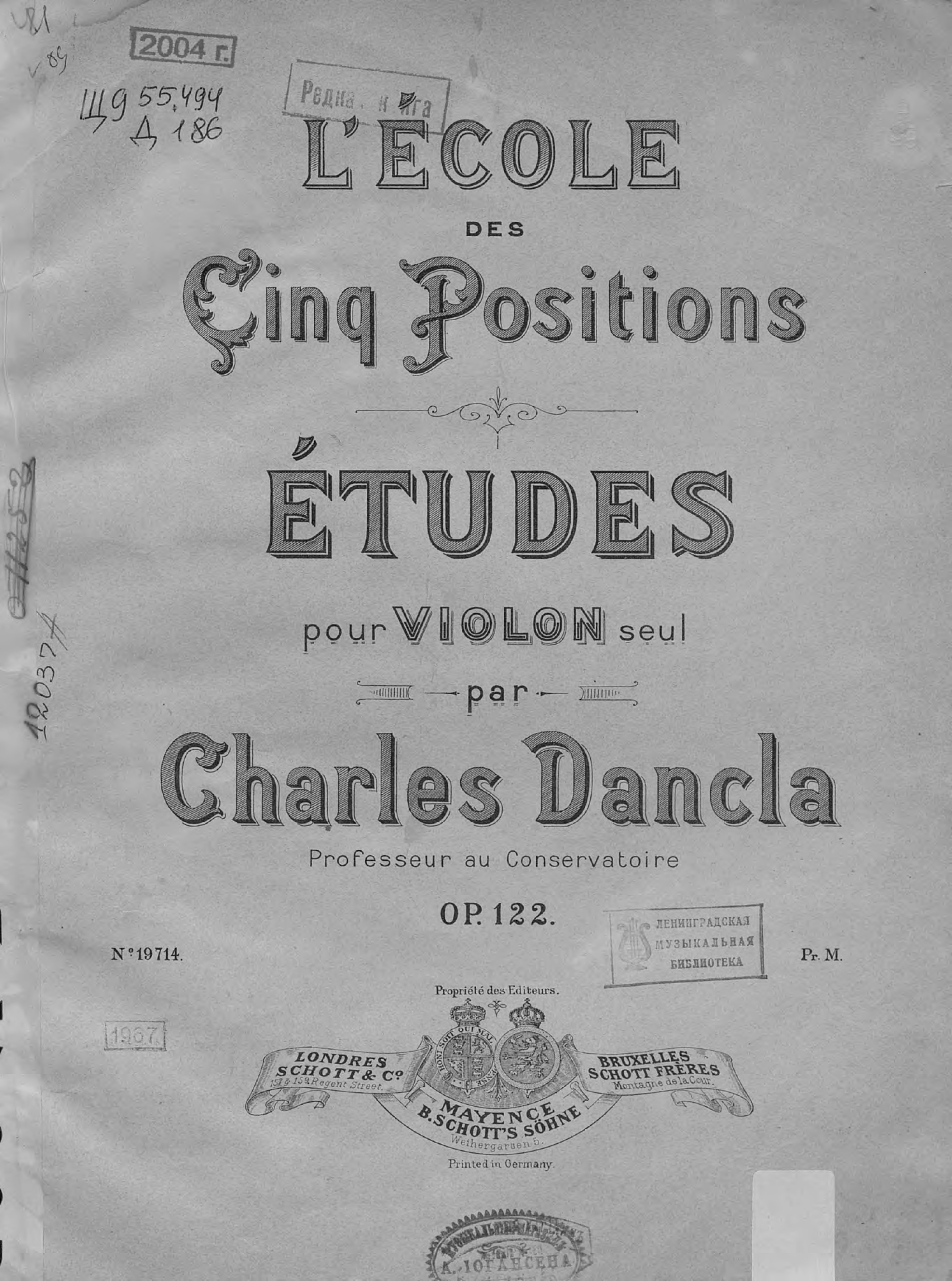 Жан-Батист Шарль Данкла Etudes pour Violon seul par Charles Dancla