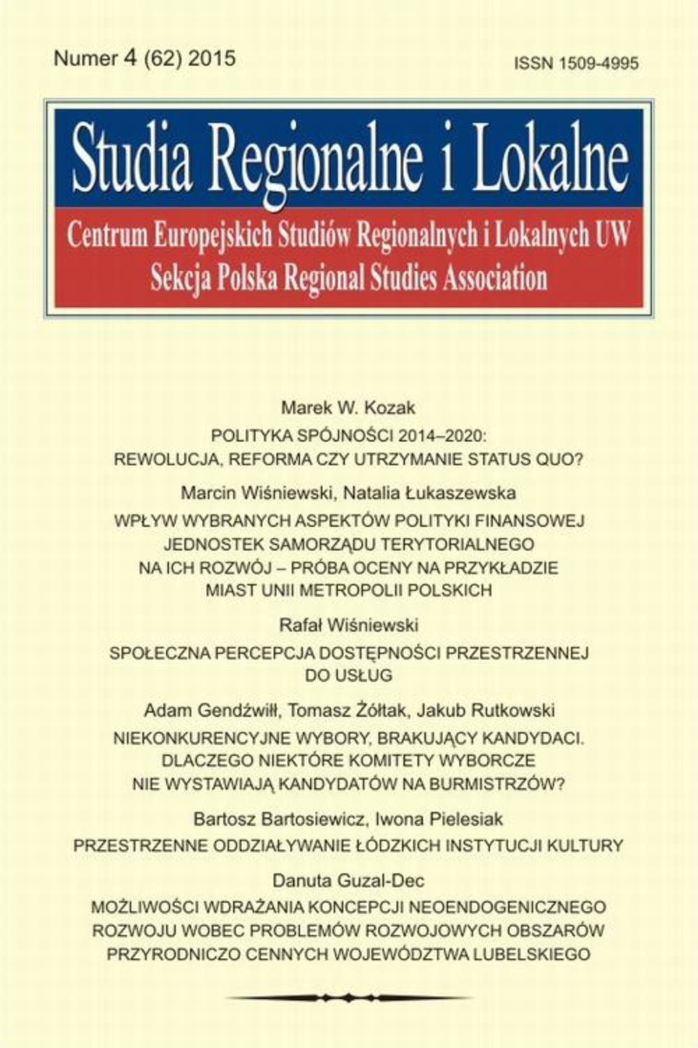 Studia Regionalne i Lokalne nr 4(62)/2015