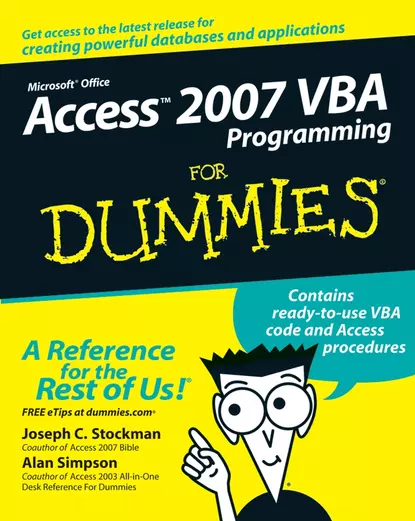 Обложка книги Access 2007 VBA Programming For Dummies, Alan  Simpson