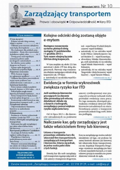

Zarządzający transportem Wrzesień 2013 nr 10