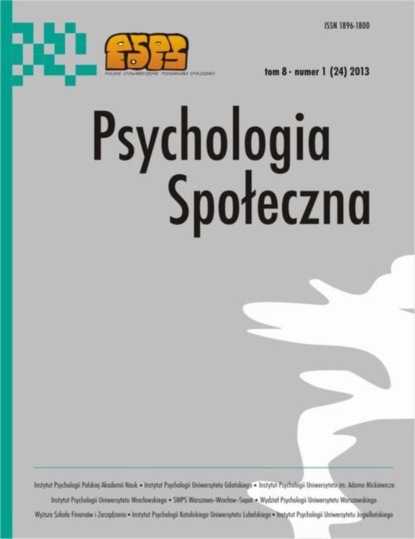

Psychologia Społeczna nr 1(24)/2013