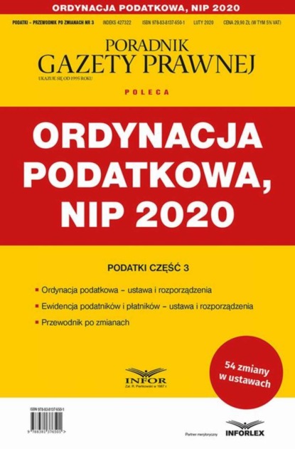 praca zbiorowa - Ordynacja podatkowa NIP 2020